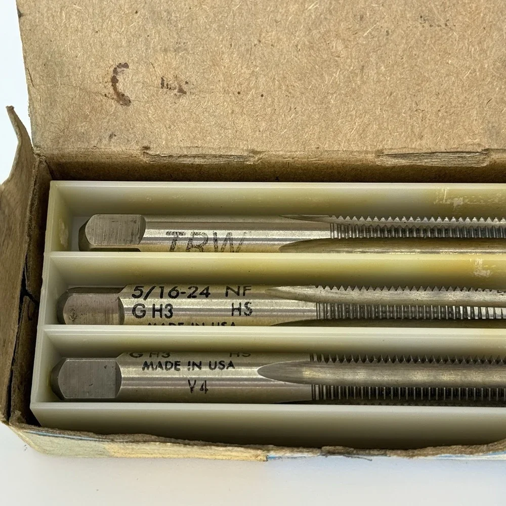 Vintage 70's TRW Greenfield 5/16-24 NF H3 Hand Tap Set USA Machinist Tool HS 3pc